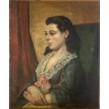 Thomas Francis DICKSEE(Follower) (1819-1895) Seated Lady Oil on canvas 30 x 25.5cm