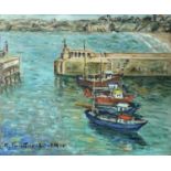 Mollie FORESTIER-WALKER (1912-1990) Harbour Oil on Canvas Signed 50 x 60cm