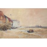 Thomas Bush HARDY (1842-1897) Pulling for Shore Watercolour Certificate to verso 32 x 49cm