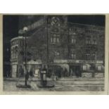 John PAYNE The Granville Theatre Etching Signed and inscribed Label to verso 22 x 29cm