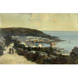 Richard WANE (1852 - 1904)A view of Mousehole Harbour from Raginnis HillOil on canvasSigned 30 x