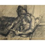 Robert ORGAN (1933) Mother and Child Early 20th century charcoal drawing 41 x 52cm