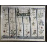 18th century road maps, hand colouredMonmouth to Llanbeder by John Ogilby35.5x45.5cmTogether with