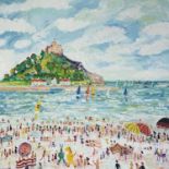 Simeon STAFFORD (1956)St Michael's Mount Oil on canvas SignedFurther drawings and inscriptions to