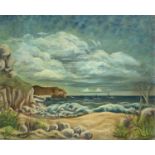 Inez HOYTON (1903-1983)Surf on a Cornish BeachOil on boardSigned41 x 51cm