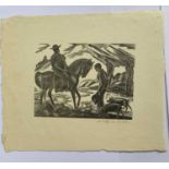 Clifford Cyril WEBB (1895-1972)Priest and peasants with pigsWoodcutSigned in pencil7.5x10cm From the