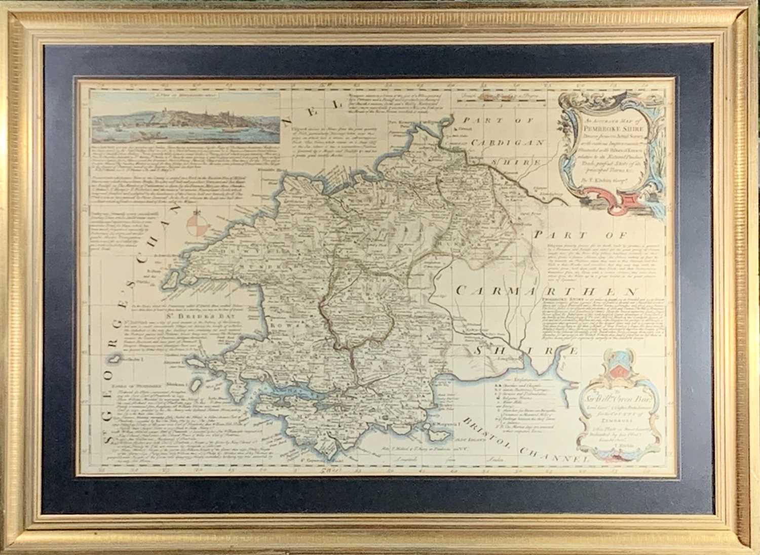 Map, handcoloured T. KITCHINPembrokeshire57 x 35.5cm - Image 2 of 2