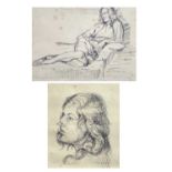 Jack PENDER (1918 - 1998)Pat Fishwick Two pen drawings on paperEach signed, inscribed and dated '48