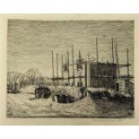 Allan GWYNNE-JONES (1892-1982)Building at a Crossroads 1926Etching15.5x20cmSigned & dated in