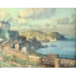 Albert Moulton FOWERAKER (1873-1942) St Ives Railway Station and sunlight in the harbour Watercolour