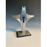Peter THURSBY (1930-2011) Stainless steel and enamel sculpture Signed with initials P. T. and