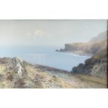 Frederick John WIDGERY (1861-1942) Rugged Coast Gouache Signed 44 x 69cm