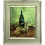 Ronald Ossory DUNLOP (1894-1973)Still Life with Wine BottleOil on board Signed and inscribed as