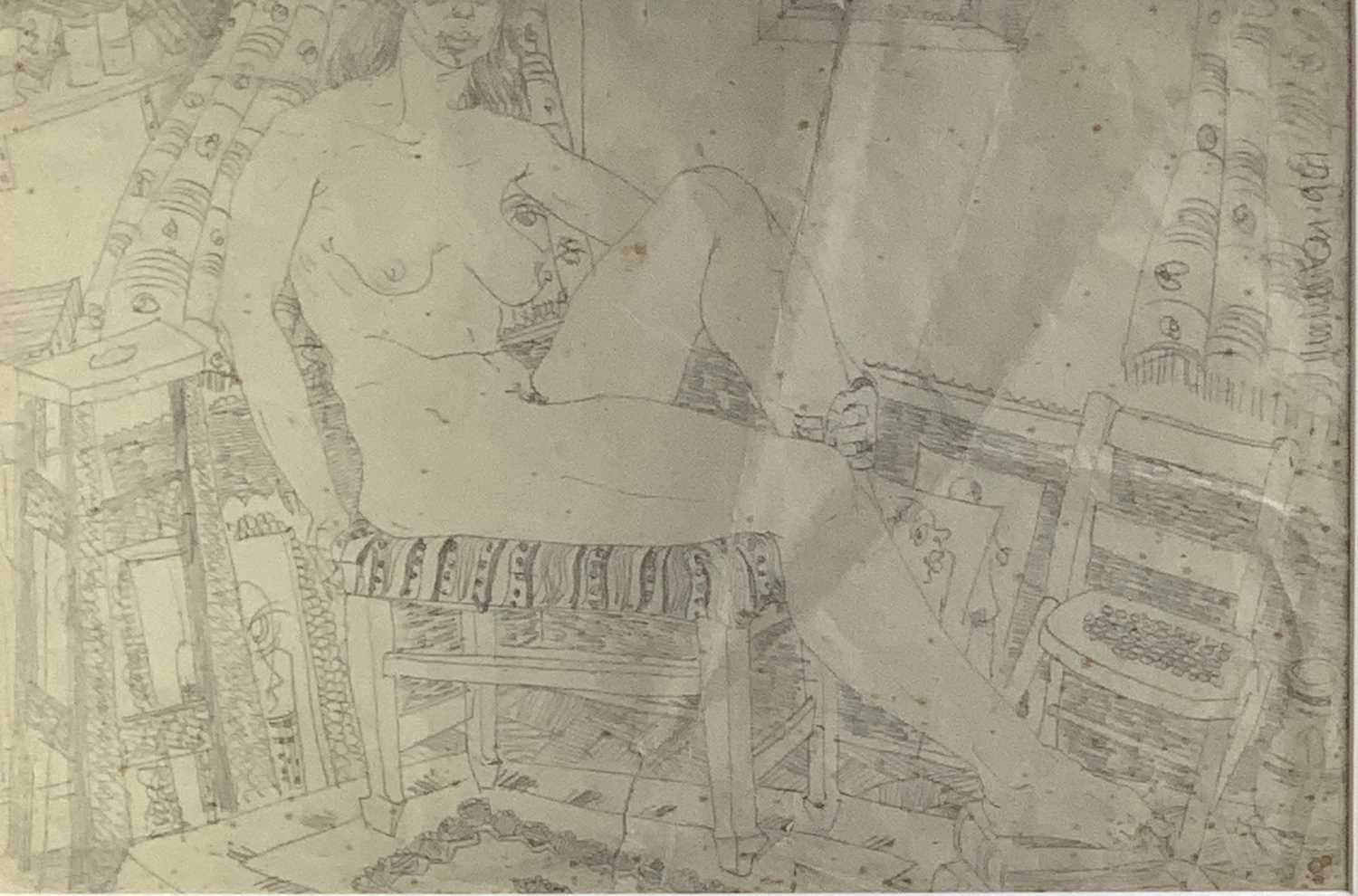 Maurice SUMRAY (1920-2004) Seated Nude, 1941, Drawing 25 x 37cm
