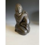 A cold cast bronze mother and child sculpture by Theresa Gilder, height 25cm, signed to base.