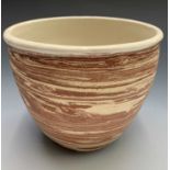 Judith 'Judy' TRIM (1943-2001)A studio pottery bowl with glazed rim and painted flower head design