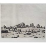 Allan GWYNNE-JONES (1892-1982)Lambs on a hillside 1927Etching21.5x29cmSigned & dated in pencilFrom