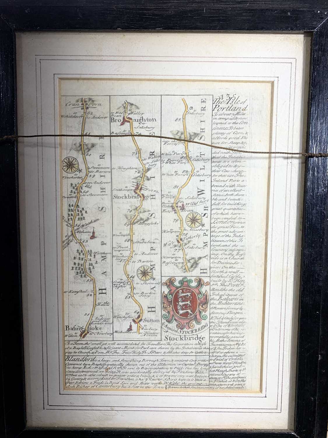 18th century road maps, hand colouredMonmouth to Llanbeder by John Ogilby35.5x45.5cmTogether with - Image 7 of 7