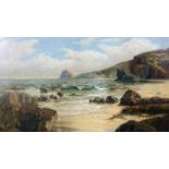 HAMPDEN A MINTON (exh 1891-1929) Summer Afternoon on the Cornish Coast Oil on canvas Signed, paper