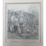 Stanley Roy BADMIN (1906-1989) The Old Hedger (the hedger's lunch)Circa 1931Pencil study for the