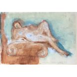 Naomi FREARS (b. 1963)Reclining Figure - Piazzale Michelangelo Mixed media Signed and inscribed