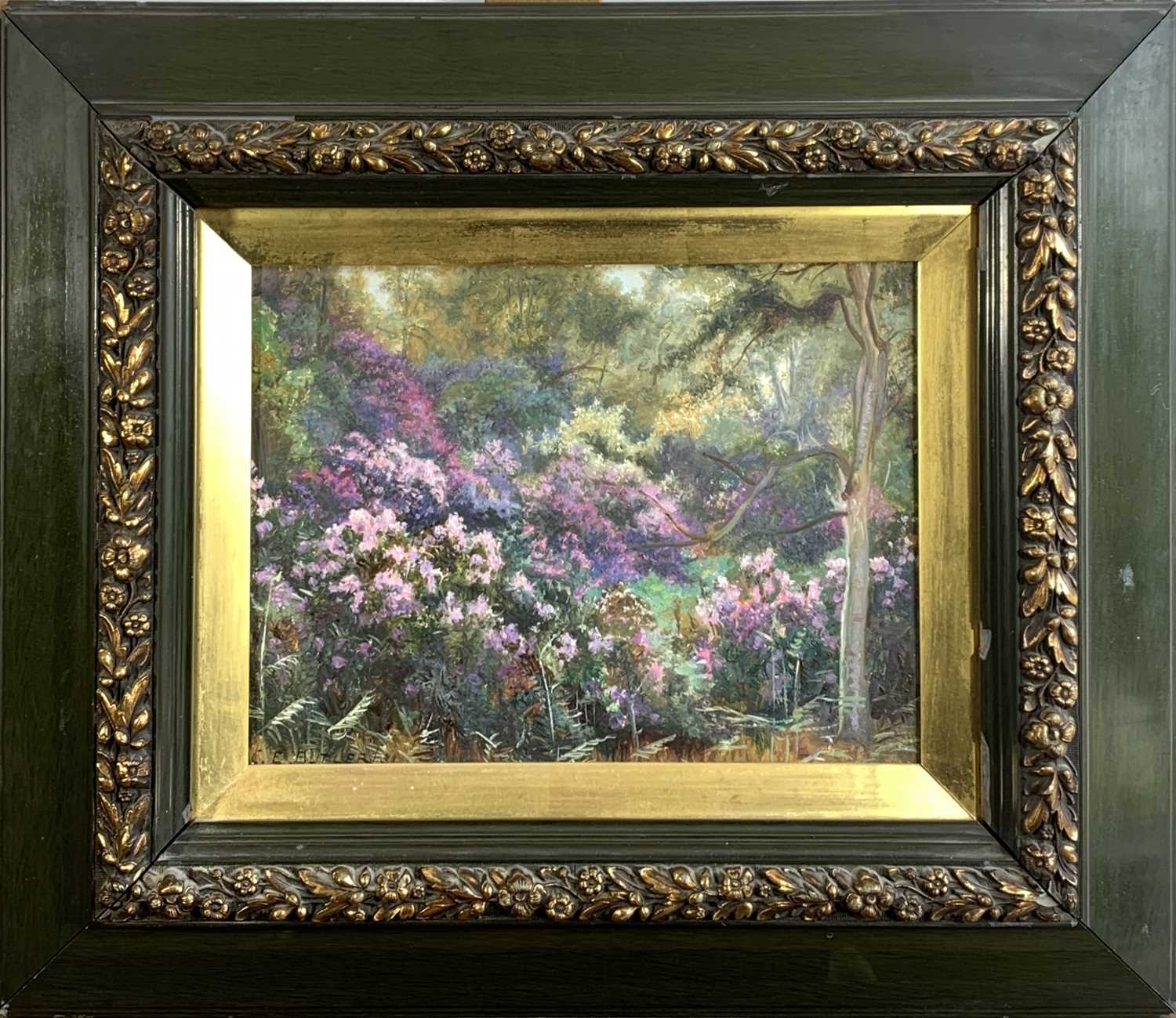 Charles Ernest BUTLER (1864-1918/33)Rhododendron gardenOil on board Signed and dated '3123 x 31cm