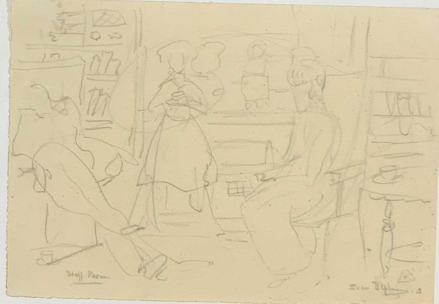 Sven BERLIN (1911 - 1999)Staff Room DrawingPencilSigned and inscribedPaper size 19 x 27.5cmCondition