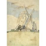 Mary MCCROSSAN (1865 - 1934)WindmillWatercolour Signed and dated 192535 x 25cm