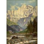 William LOGSDAIL (1859-1944)Alpine PassOil on boardSigned36 x 25cm