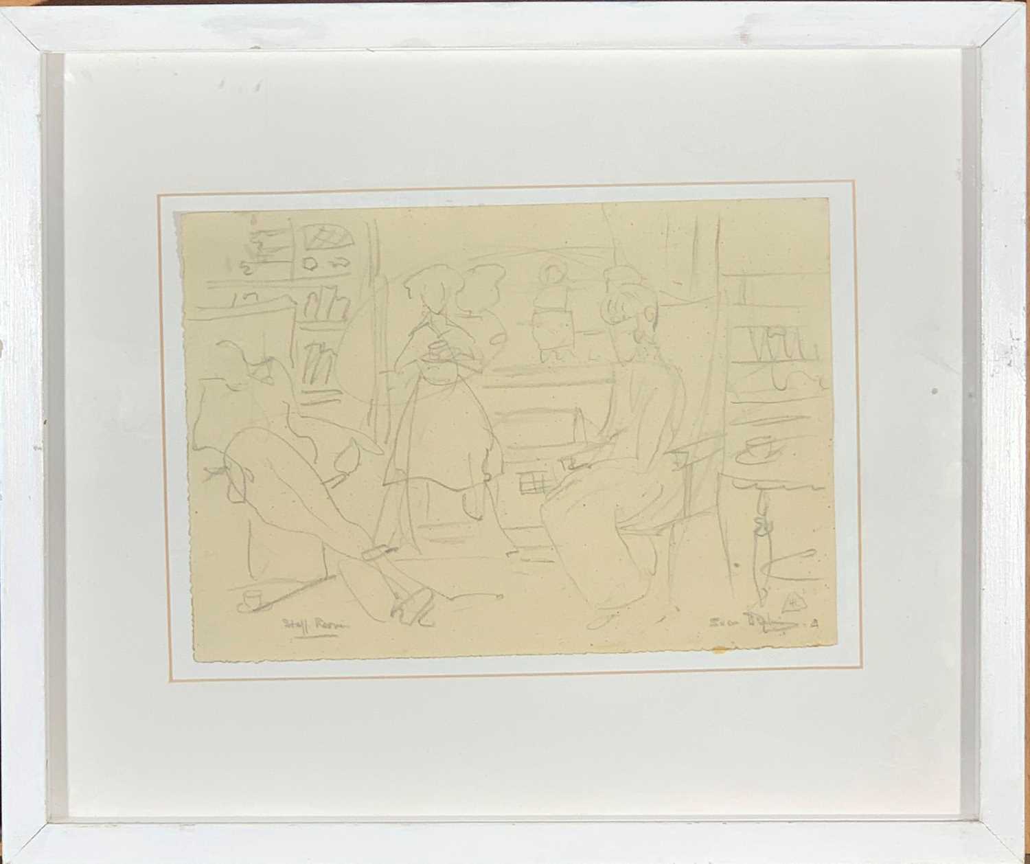 Sven BERLIN (1911 - 1999)Staff Room DrawingPencilSigned and inscribedPaper size 19 x 27.5cmCondition - Image 2 of 2