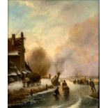 Marinus Adrianus II KOEKKOEK (1873-1944) Winter canal Oil on panel Signed 46 x 39cm