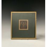 A Chinese oil on panel of a Bodhisattva, 10 x 9cm, frame size 32.5 x 30cm.Condition report: Small