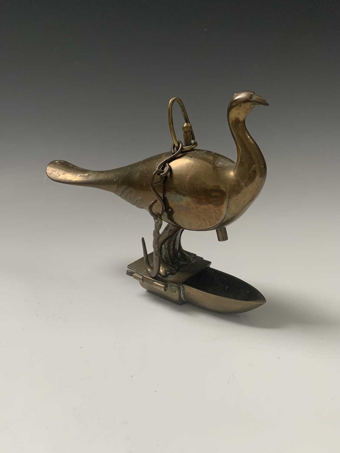 A Persian brass hanging oil lamp, width 17.5cm, a Cairoware brass jug, height 14cm and three - Image 7 of 12