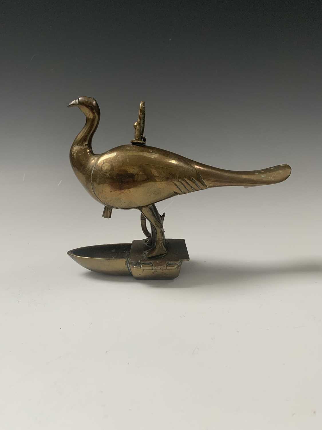 A Persian brass hanging oil lamp, width 17.5cm, a Cairoware brass jug, height 14cm and three - Image 11 of 12