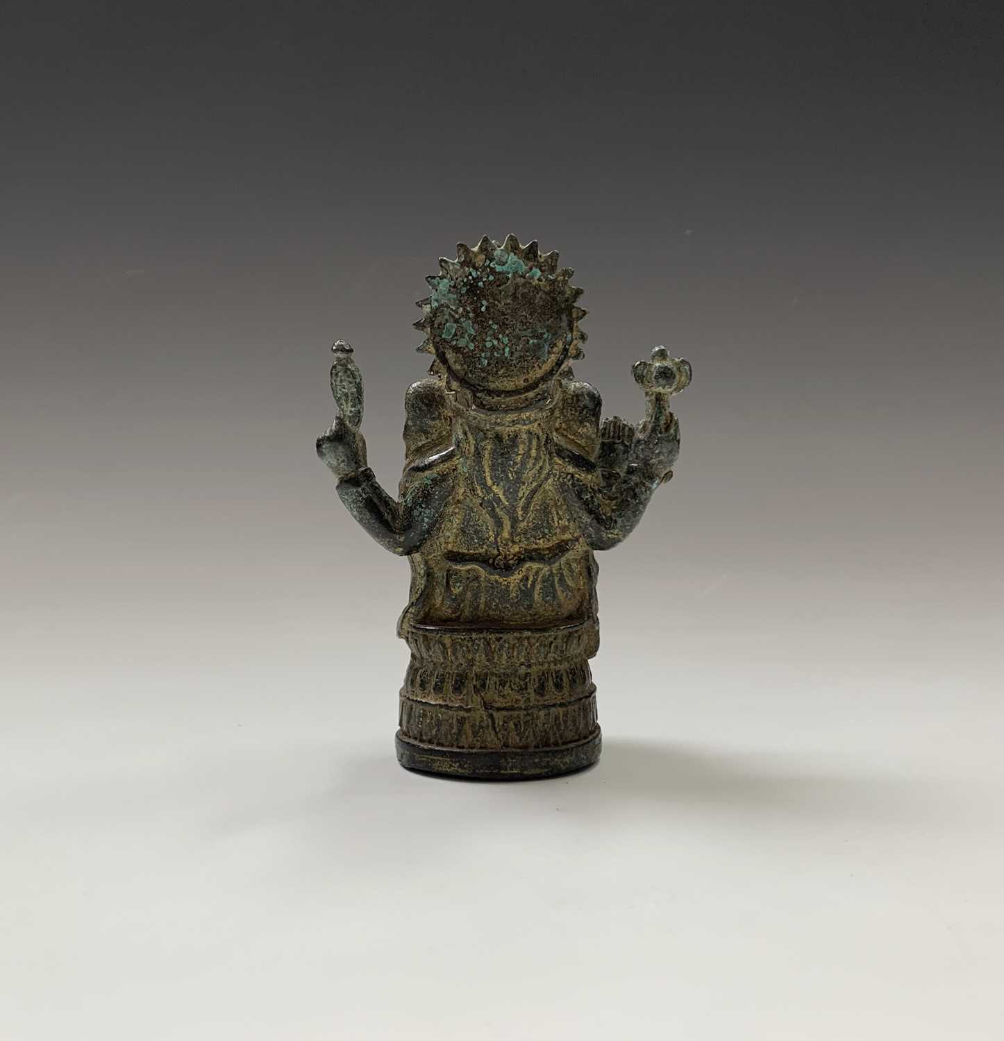 A small Indian bronze figure of Ganesha, height 12.5cm. - Image 2 of 4