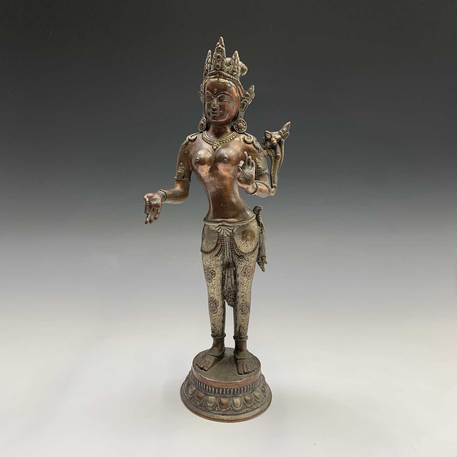 Eight Indian bronze figures of deities, 20th century, height of largest 45cm. - Image 10 of 17