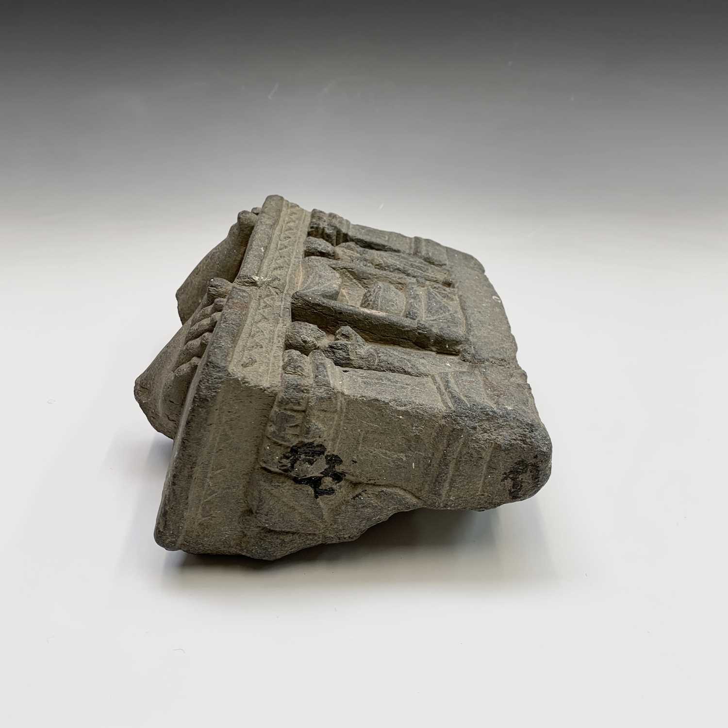 A North West Pakistan (Gandara) carved grey schist Buddhist fragment, 2nd-3rd century AD, the two - Image 7 of 10