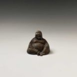 Two bronze figures of seated Buddas, 19th century, heights 19cm and 8cm.