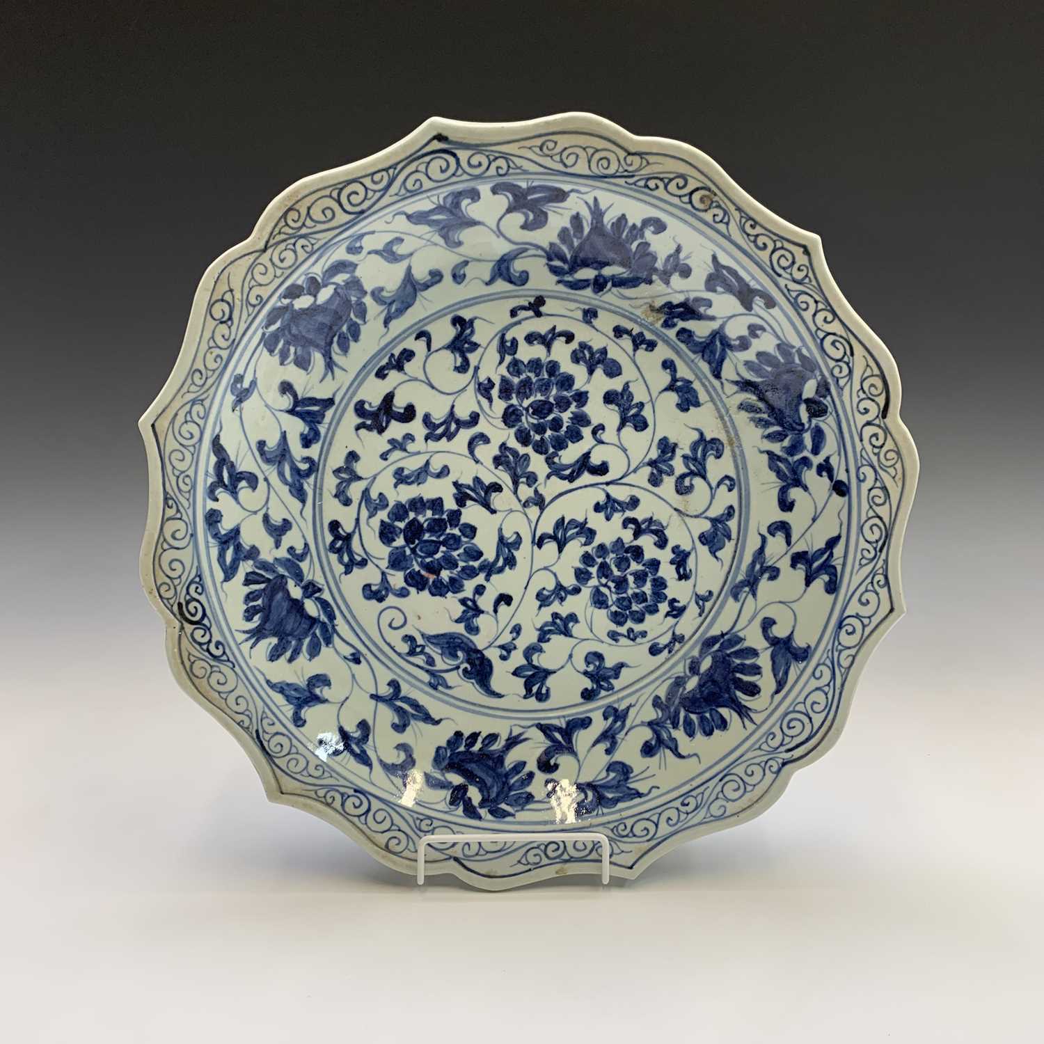 A pair of Japanese blue and white chargers, signed, diameter 38cm, another Japanese blue and white - Image 9 of 9