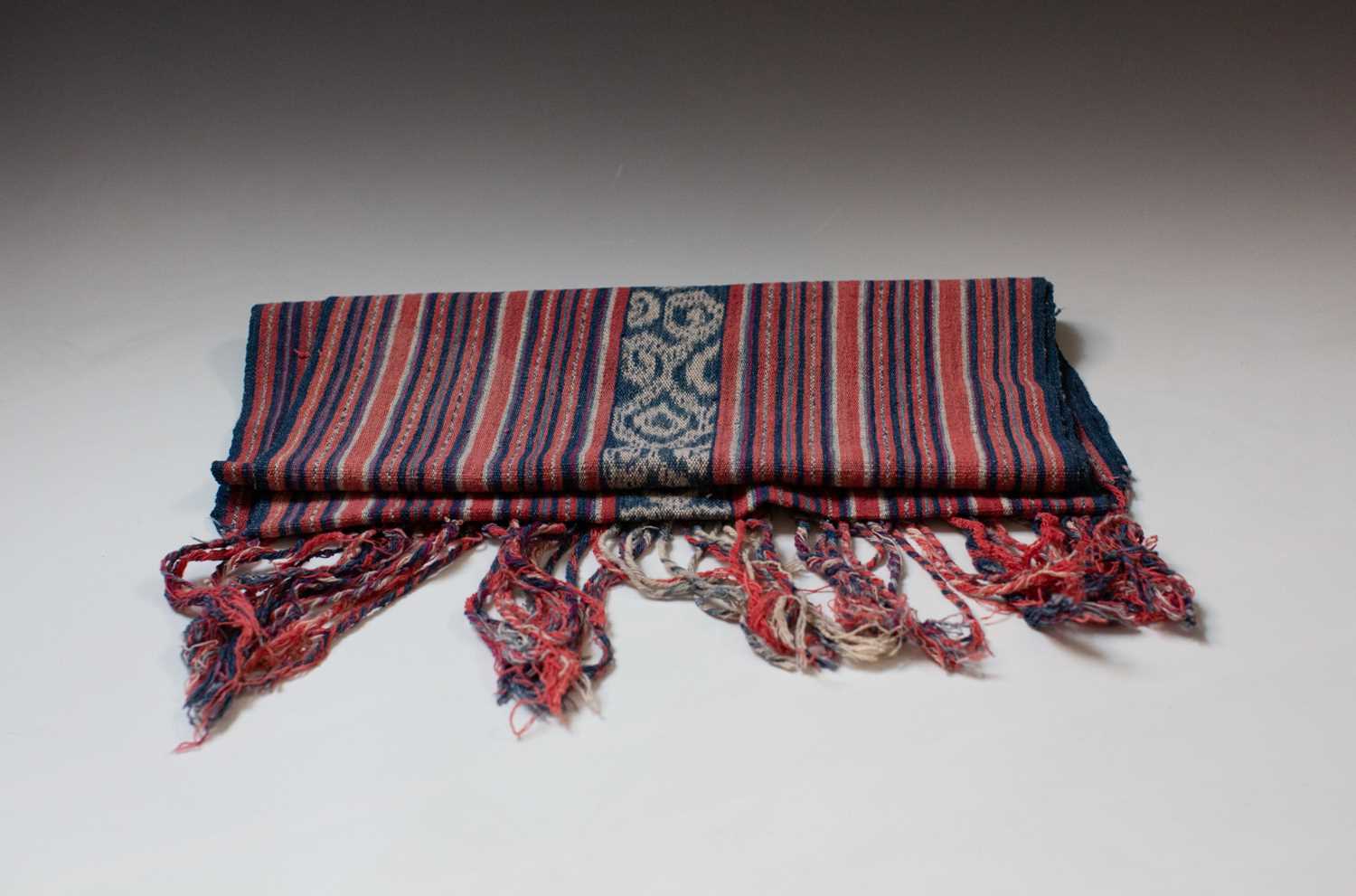 A warp Ikat woven scarf/runner, cotton Oecussi, Timor Leste, 44 x 160cm.