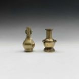 Two miniature Chinese bronze vases, 19th century, heights 9cm and 8cm.Condition report: The