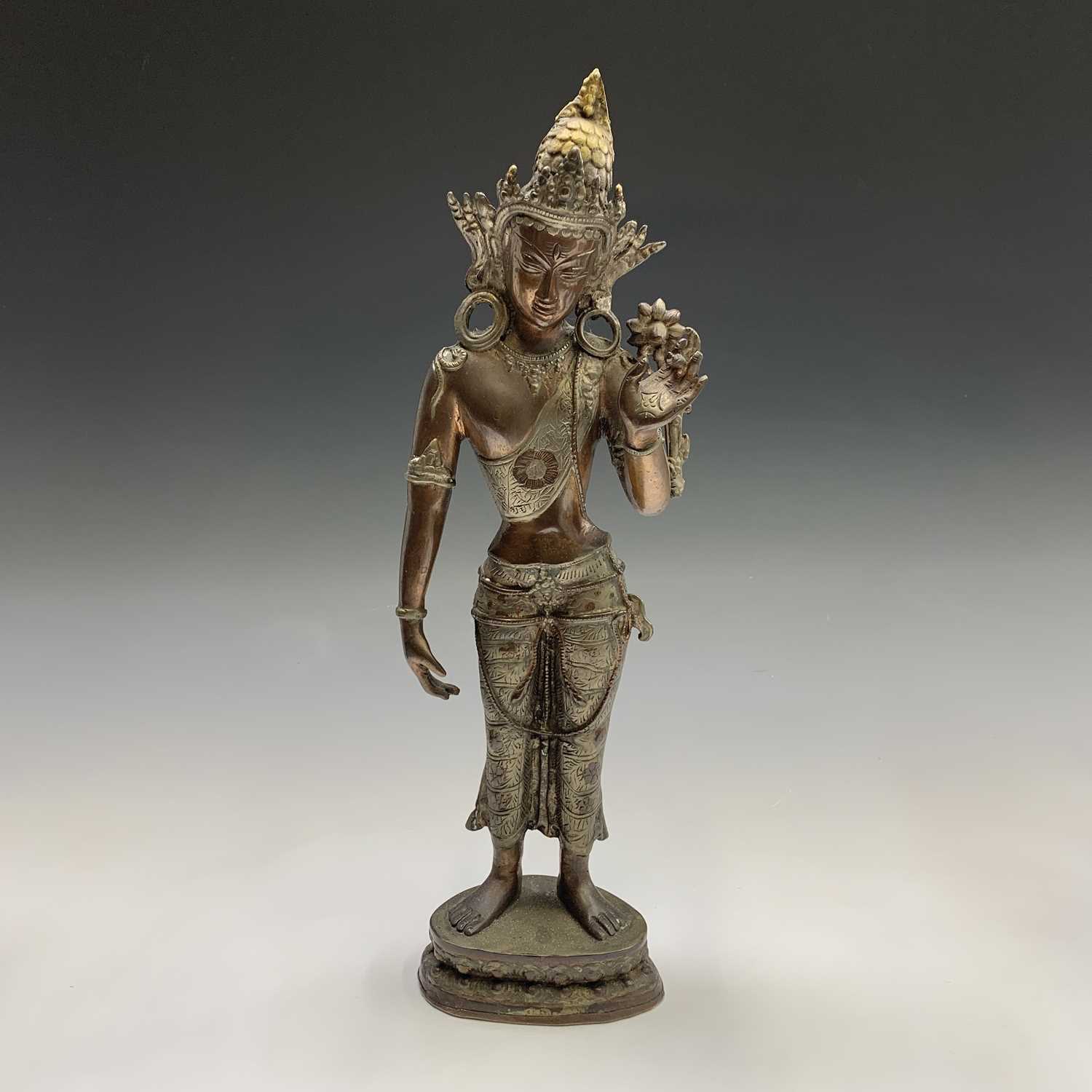 Eight Indian bronze figures of deities, 20th century, height of largest 45cm. - Image 2 of 17