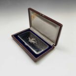 A Thailand sterling silver and niello cigarette case, stamped, inscribed to the rear 'The Wing