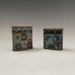 A pair of Japanese cloisonne boxes, 19th century, size of largest 6.2 x 5cm.Condition report: No