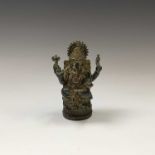 A small Indian bronze figure of Ganesha, height 12.5cm.