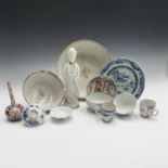 Miscellaneous Chinese porcelain, mainly 18th century, to include a punch bowl, blanc de chine