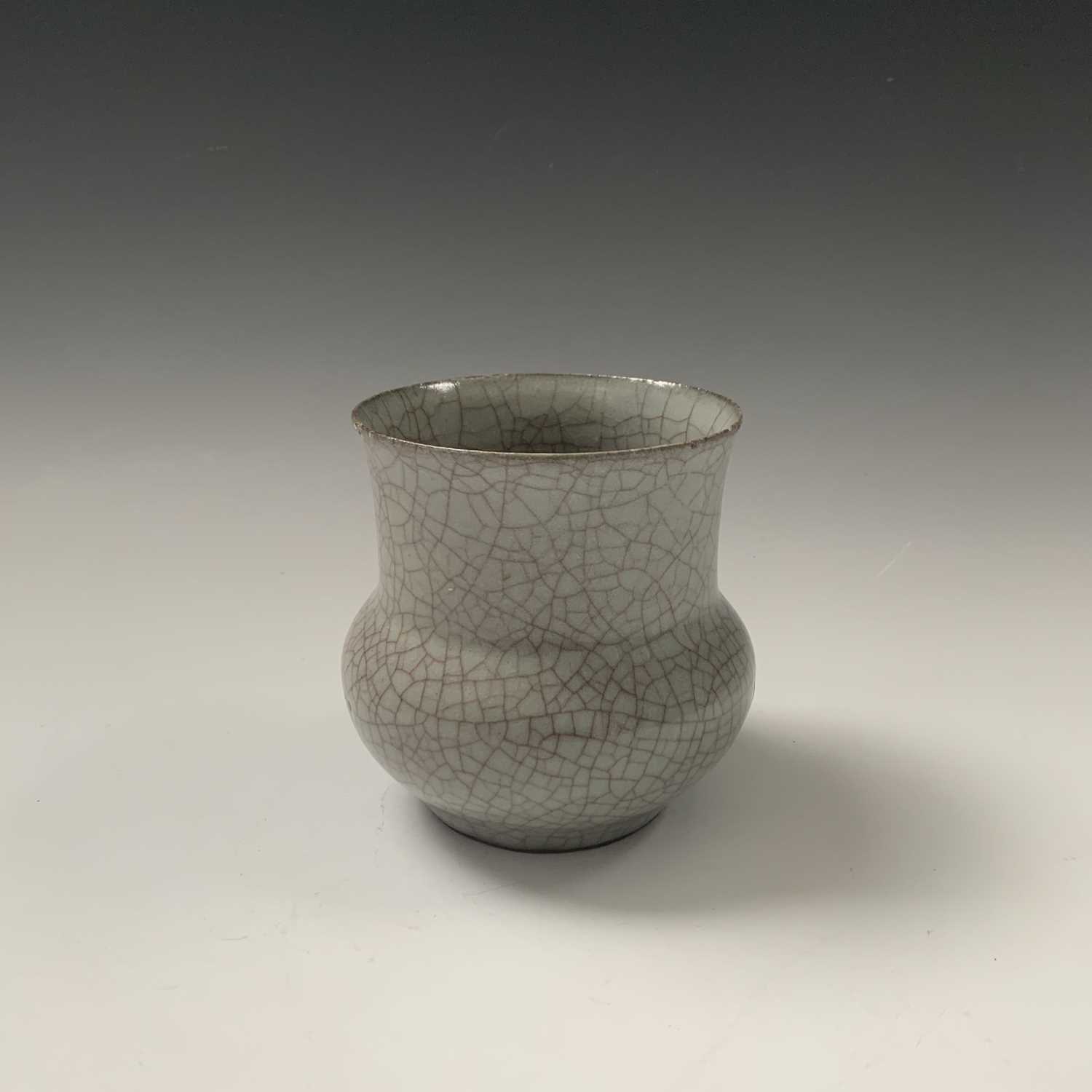 A Chinese Ge-type glazed zhadou, Ming period, height 11cm, diameter 11.5cm.Condition report: Chips - Image 11 of 16