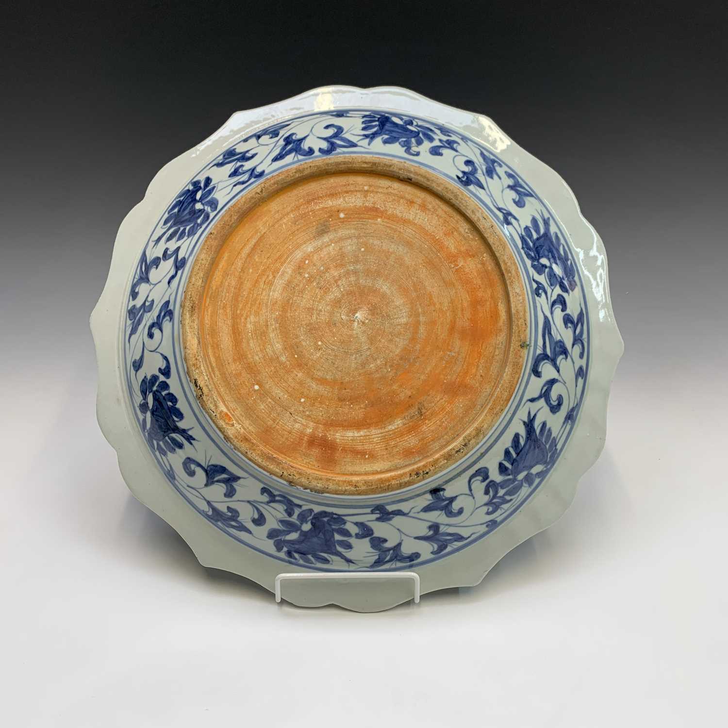 A pair of Japanese blue and white chargers, signed, diameter 38cm, another Japanese blue and white - Image 3 of 9