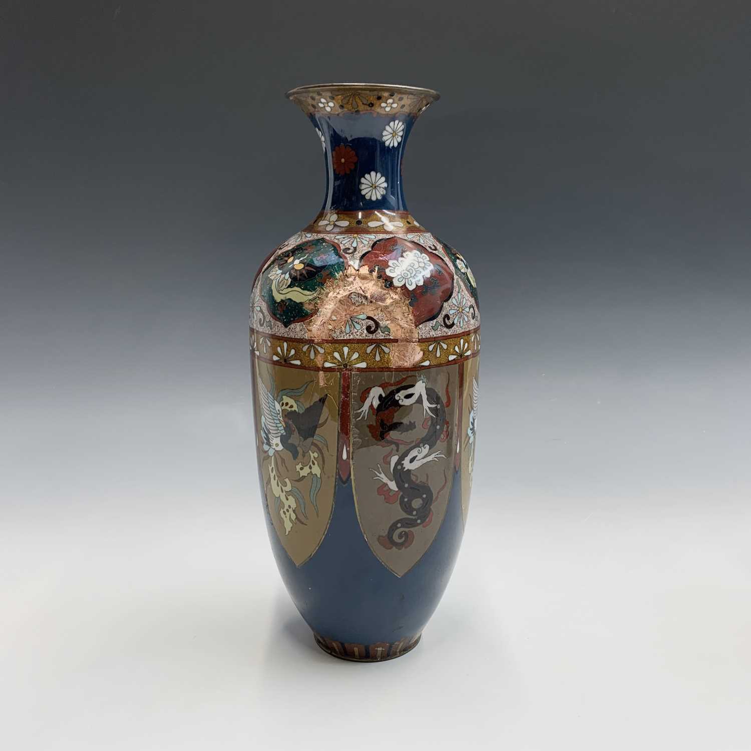 A pair of Japanese cloisonne vases, late 19th century, height 36cm. - Image 2 of 5