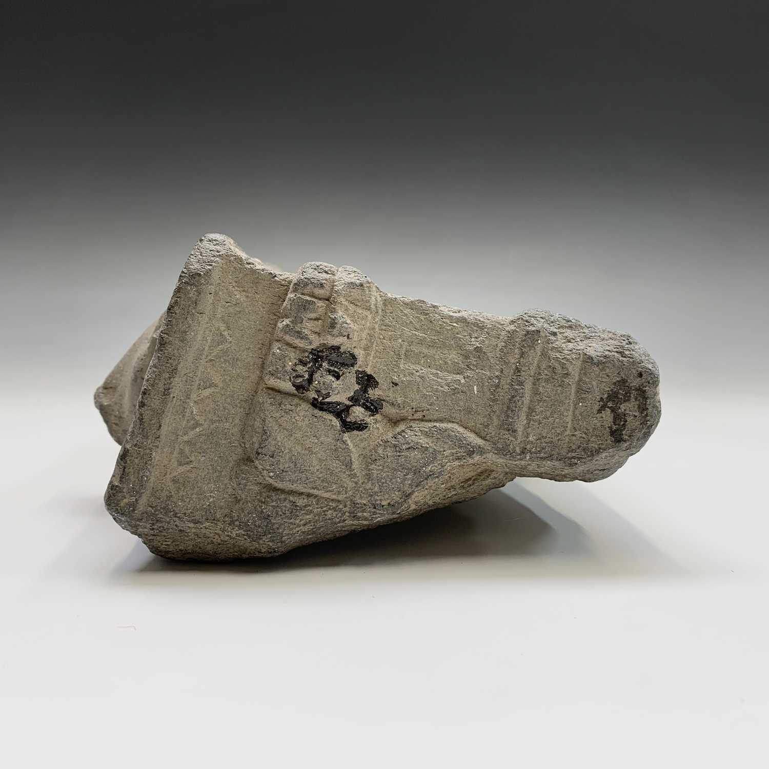 A North West Pakistan (Gandara) carved grey schist Buddhist fragment, 2nd-3rd century AD, the two - Image 8 of 10